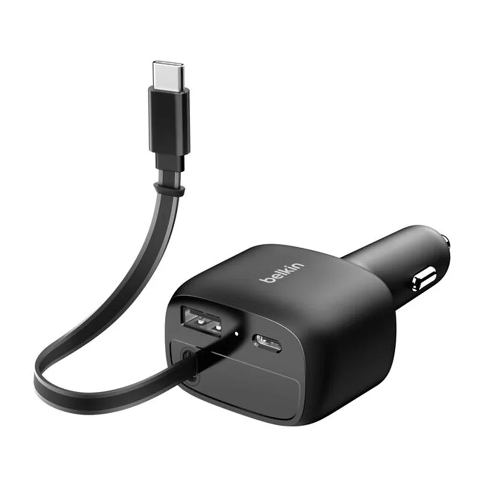 Belkin BoostCharge 75W 2 Port Retractable Car Charger view 1