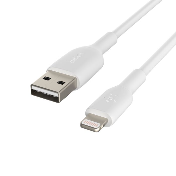 Belkin BoostCharge USB-A to Lightning Cable, 1M, White view 1