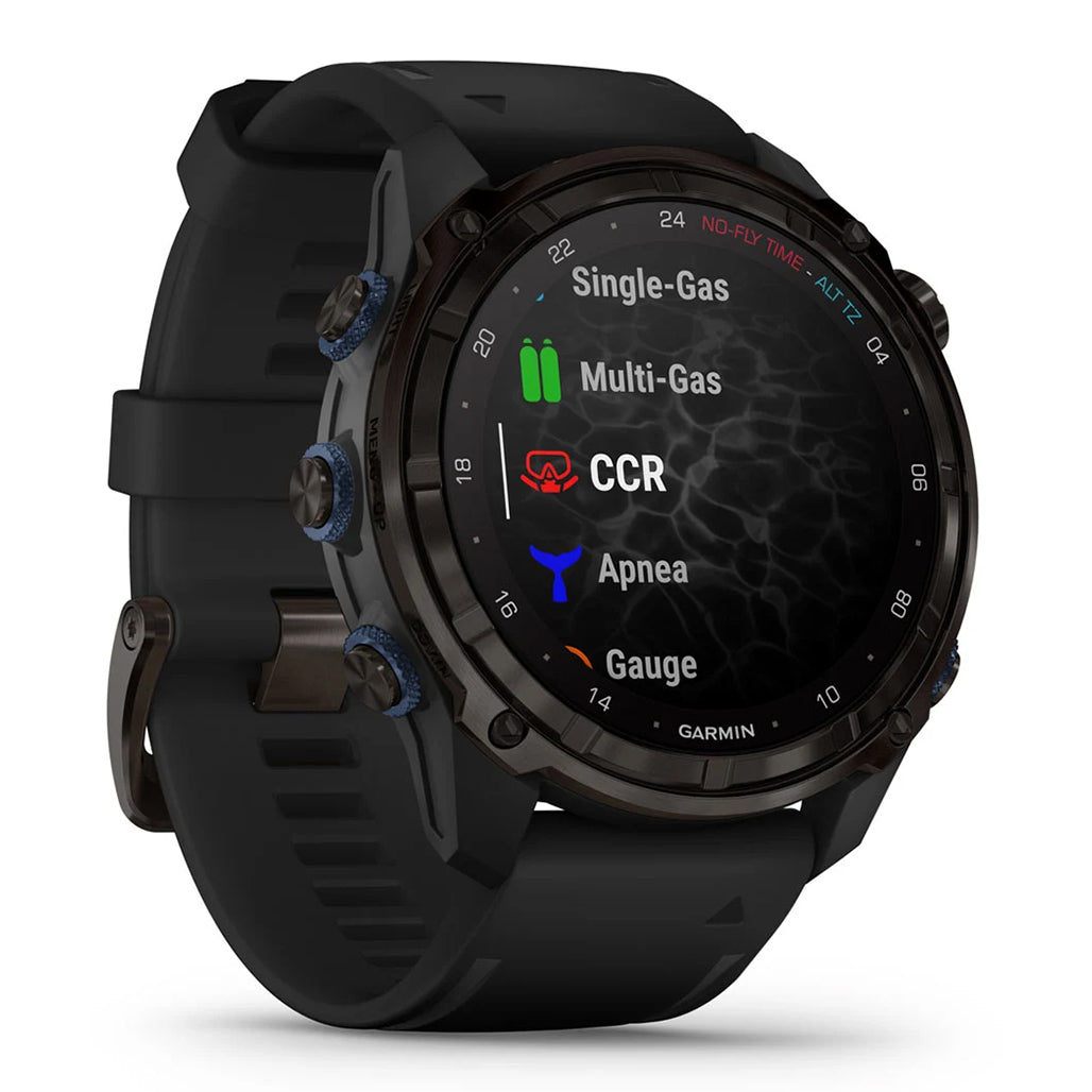 Garmin Descent Mk3i 51mm Carbon Grey DLC Titanium Dive Computer - Black Silicone Band view 2