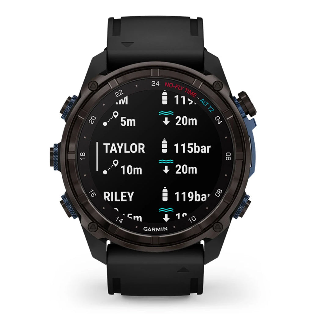 Garmin Descent Mk3i 51mm Carbon Grey DLC Titanium Dive Computer - Black Silicone Band view 3