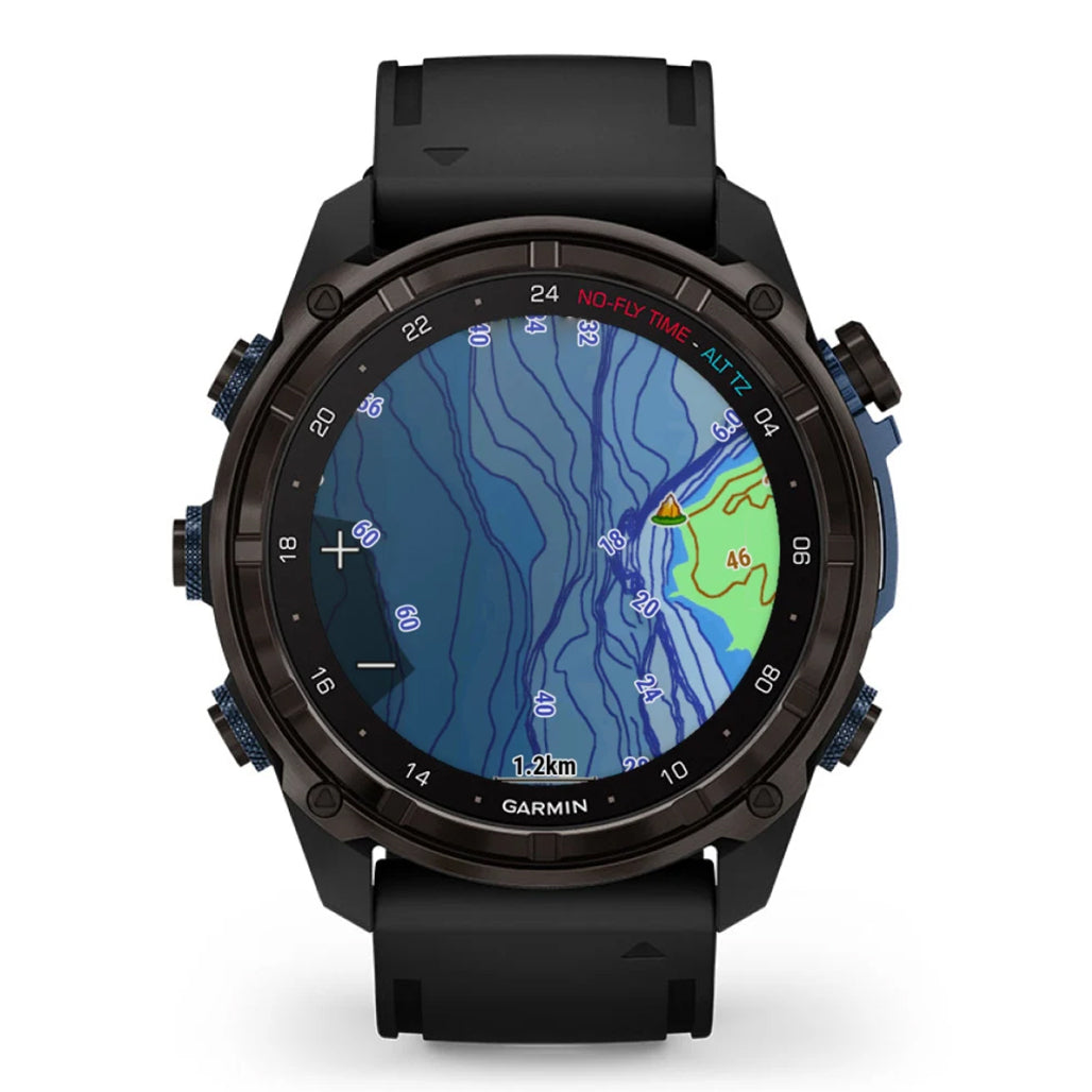 Garmin Descent Mk3i 51mm Carbon Grey DLC Titanium Dive Computer - Black Silicone Band view 5