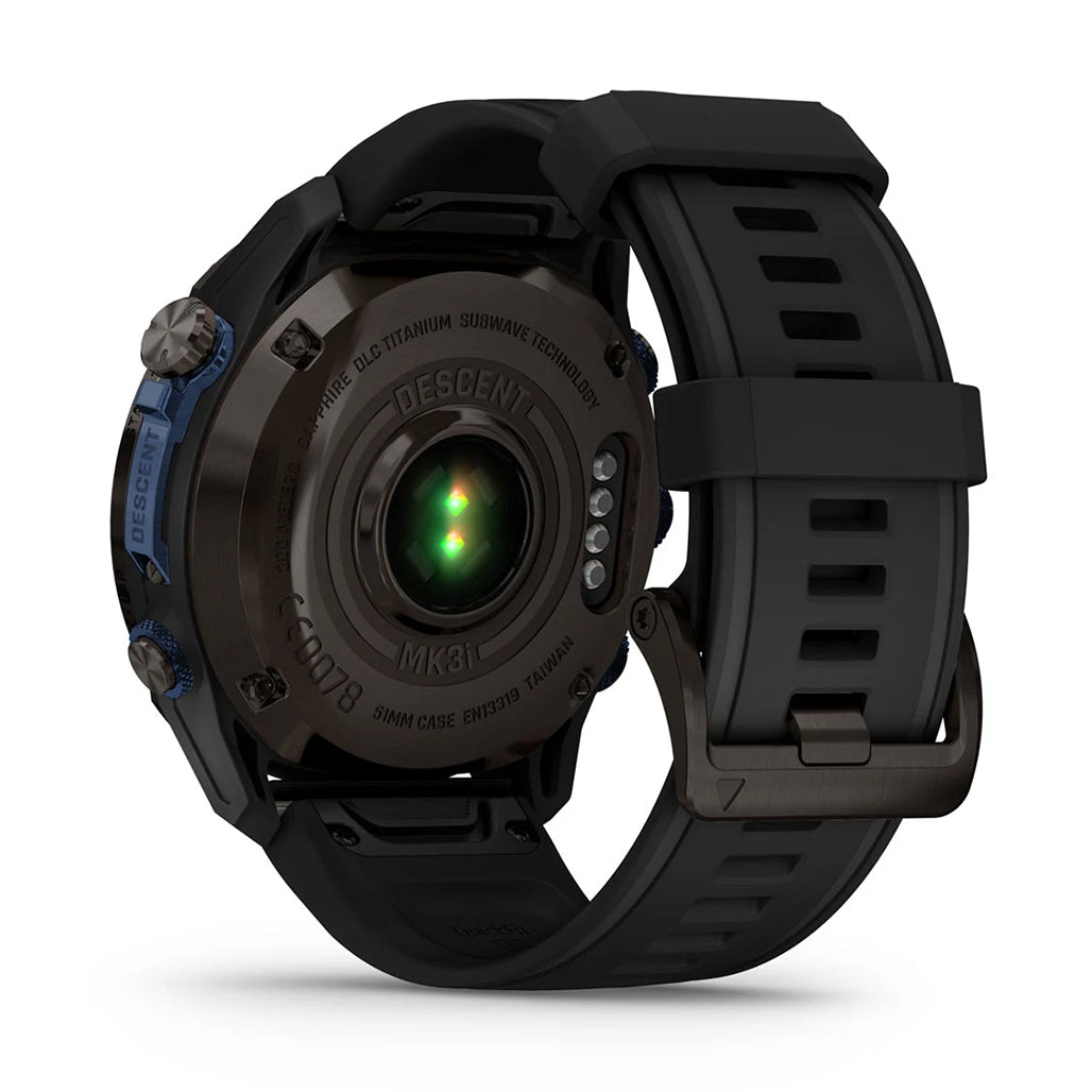 Garmin Descent Mk3i 51mm Carbon Grey DLC Titanium Dive Computer - Black Silicone Band view 6