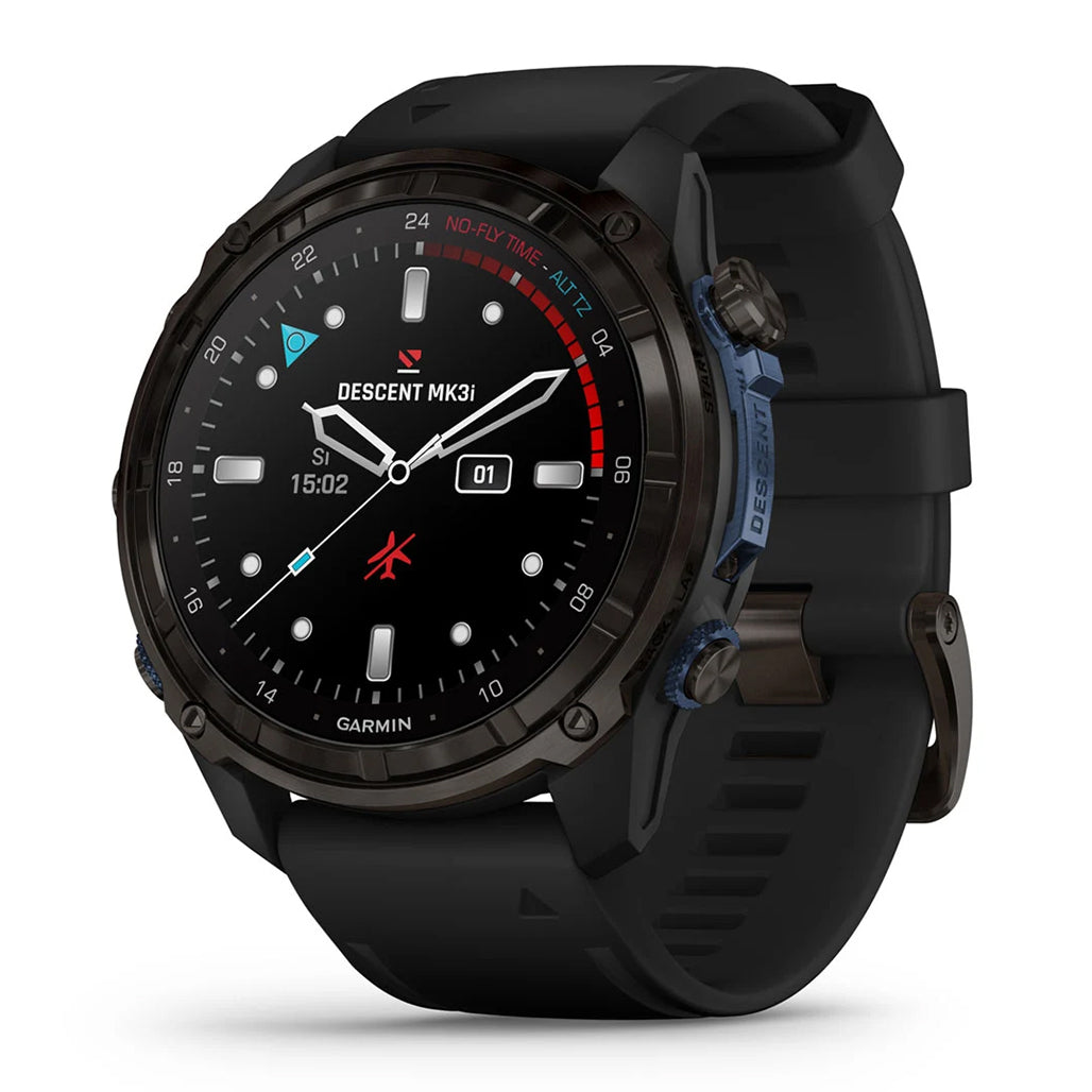 Garmin Descent Mk3i 51mm Carbon Grey DLC Titanium Dive Computer - Black Silicone Band