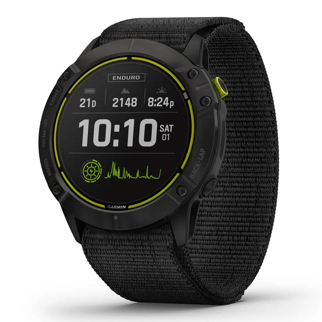 Garmin Enduro Smartwatch - Carbon Gray DLC Titanium with Black UltraFit Nylon Strap