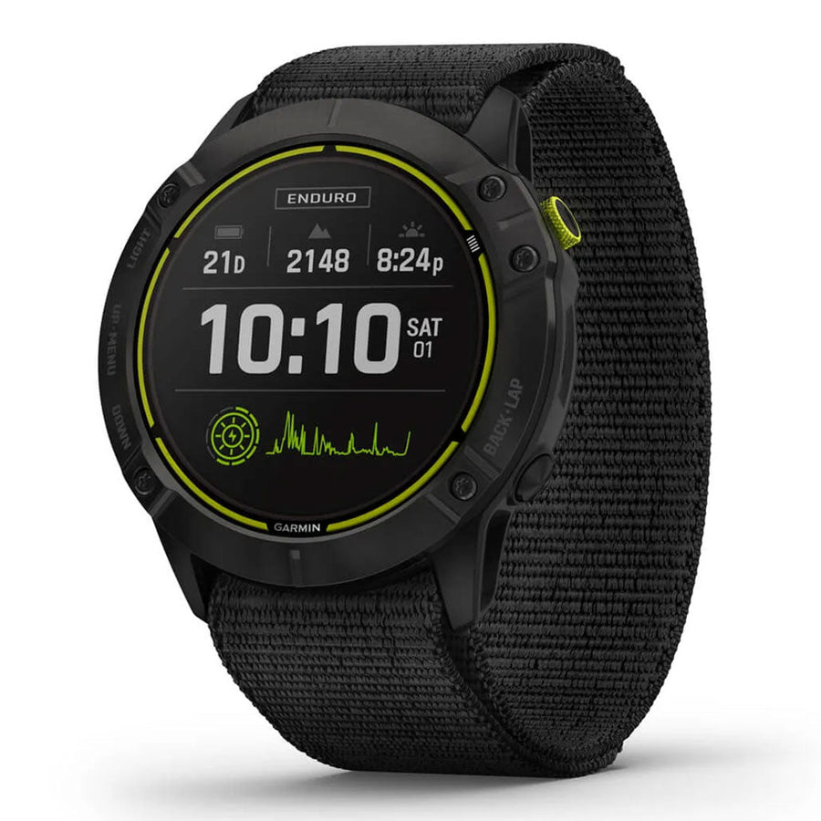 Garmin Enduro Smartwatch - Carbon Gray DLC Titanium with Black UltraFit Nylon Strap