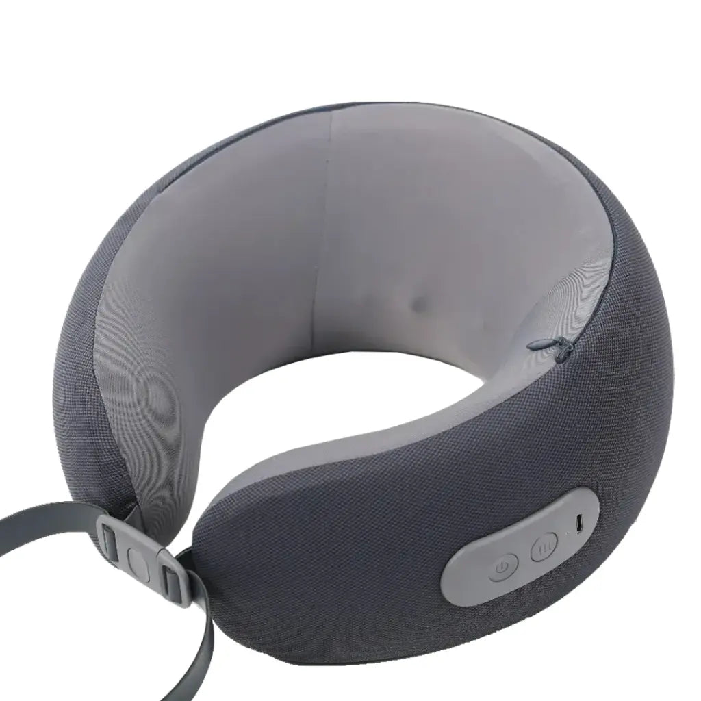 Green Lion Ergonomic Pillow with Neck Massager Function – Gray
