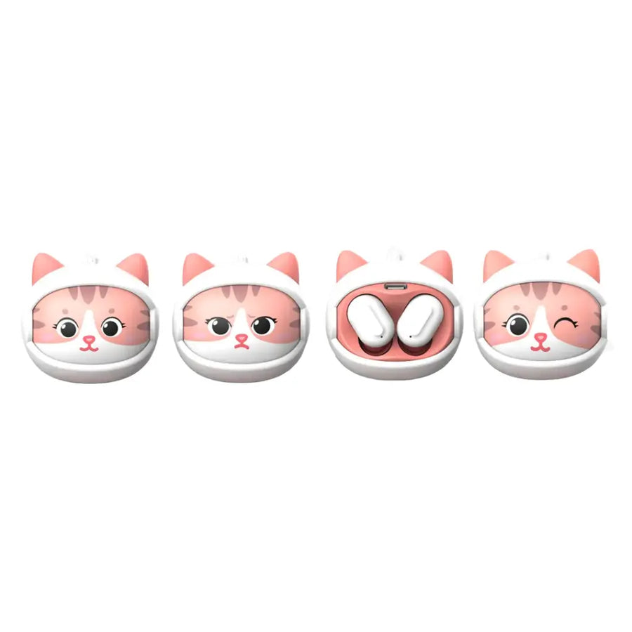 Green Lion Kitty Beats True Wireless Earbuds - White