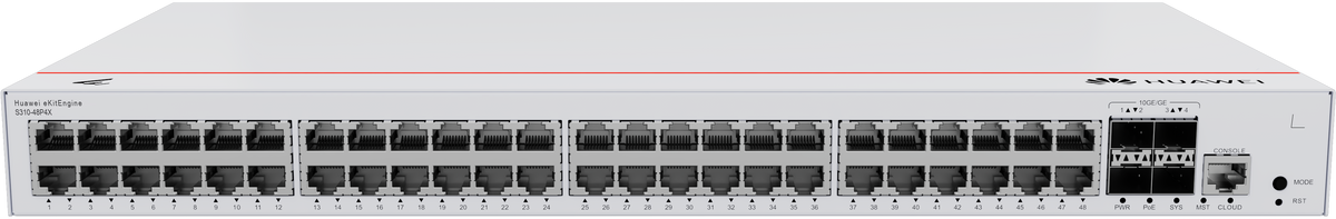 Huawei eKit S310-48P4X 48-Port Gigabit PoE+ Switch with 4x 10G SFP+