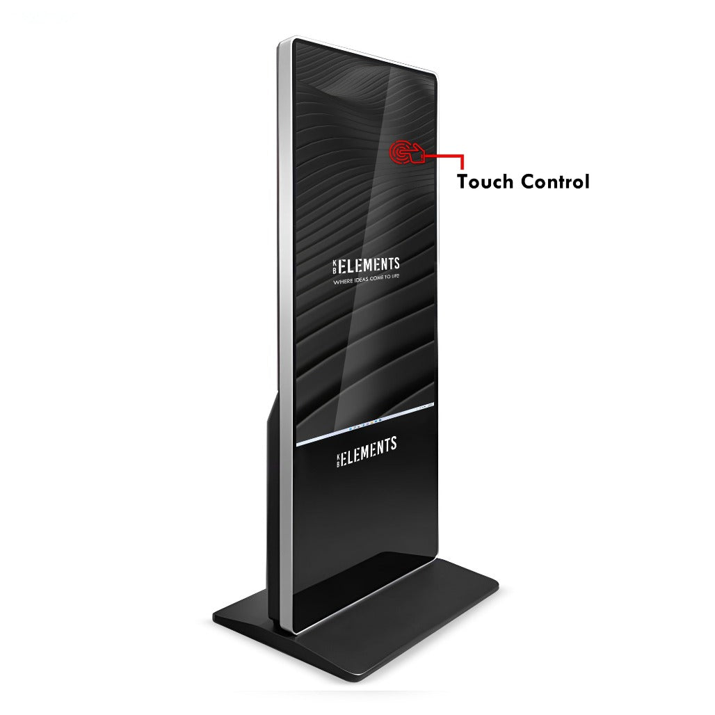 KB Elements 55 inch vertical touch advertising display angled view
