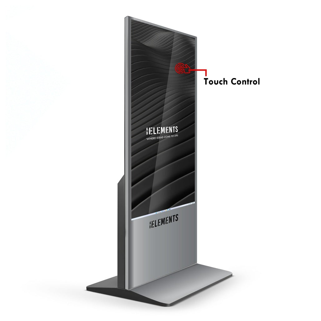 KB Elements 55 inch vertical touch advertising display in use