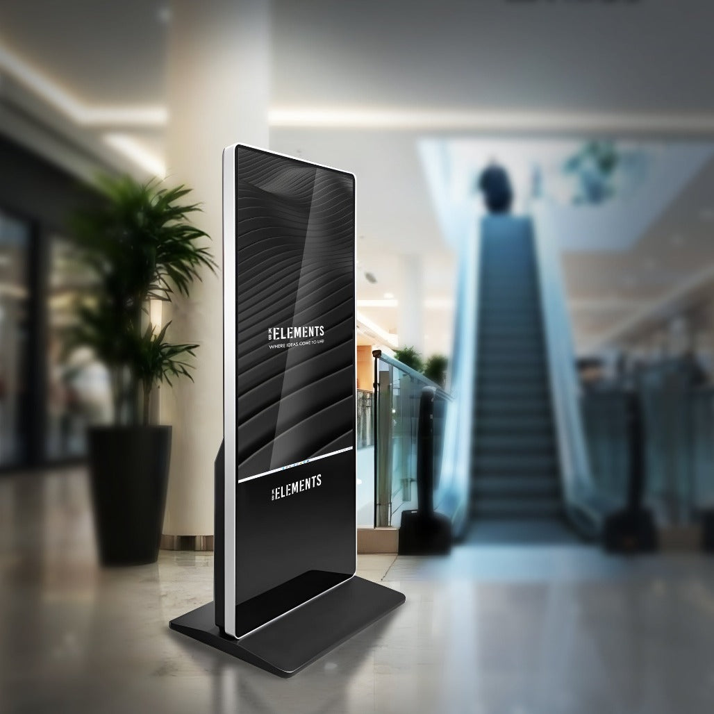 KB Elements 55 inch vertical touch advertising display side profile