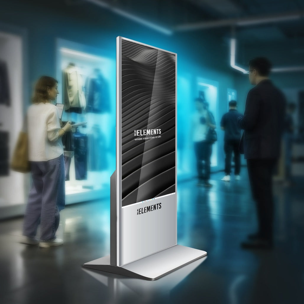 KB Elements 55 inch vertical touch advertising display ports