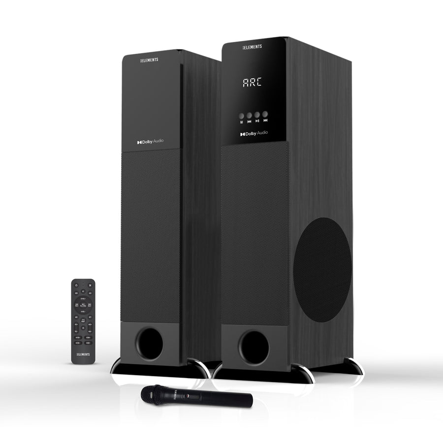 KB Elements EA406T - 2.0 Tower Speaker System, 250W, Dolby Audio, Wireless Mic