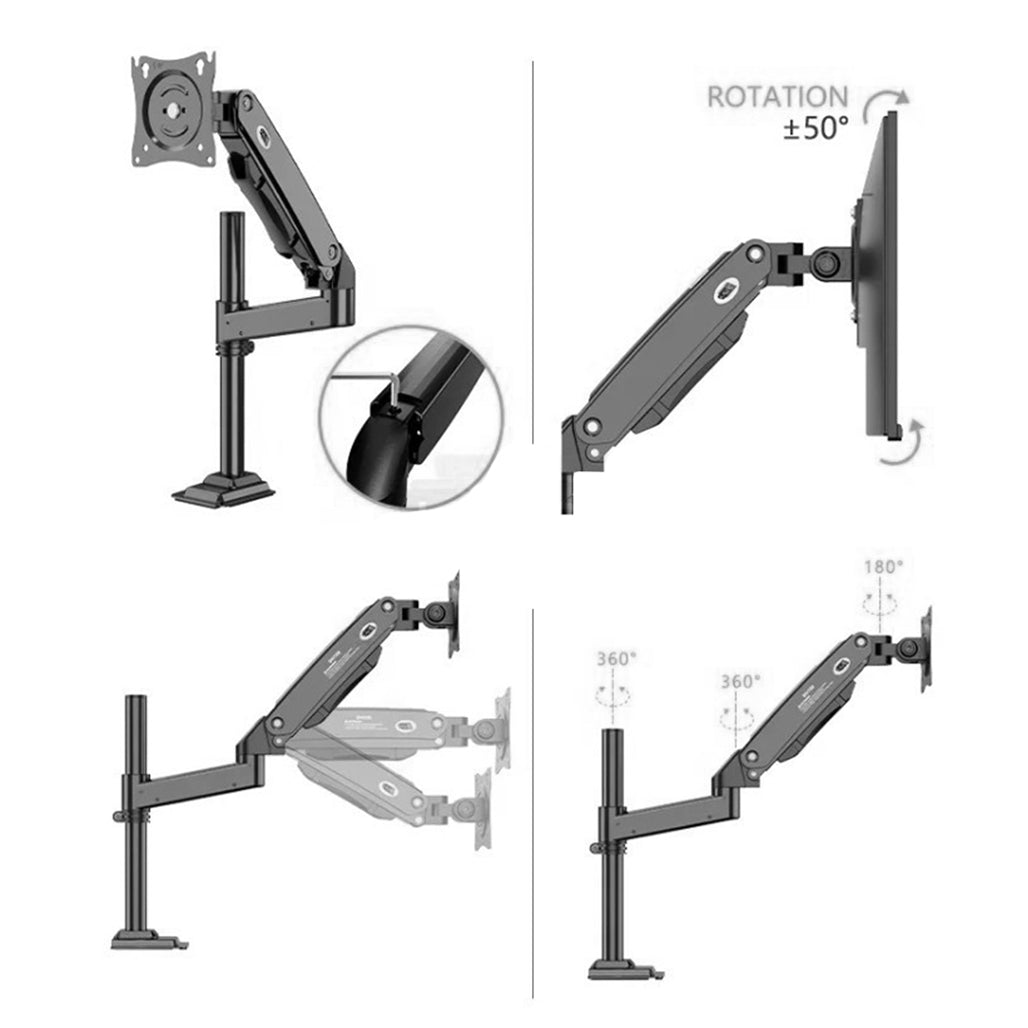 Kaloc DH100B Single Monitor Arm with Internal Gas Spring (17"–33") view 3