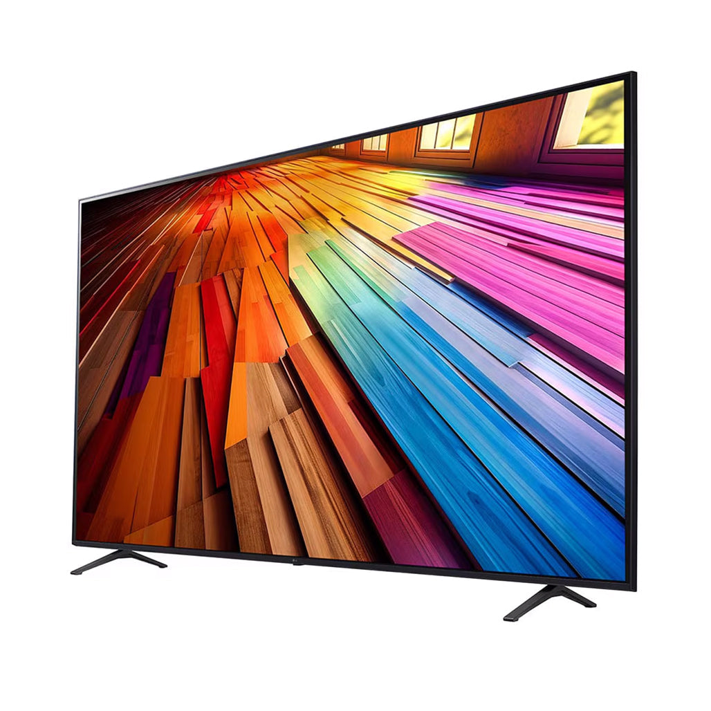 LG 86 inch UT80 Series UHD AI 4K Smart TV angled view