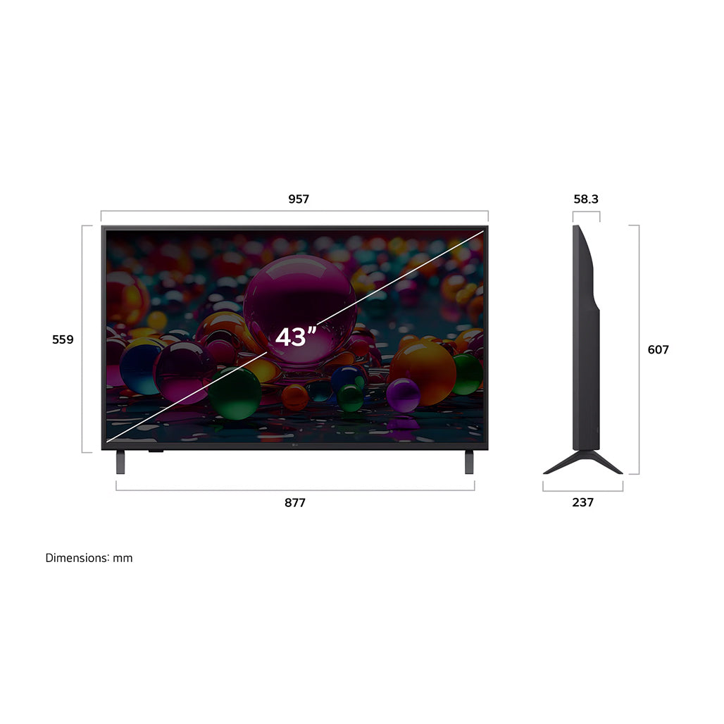 LG UHD AI UA85 4K Smart TV side profile
