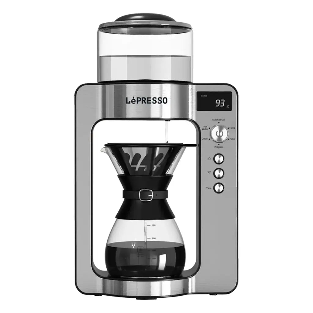 Lepresso Artisan Brew Automatic Pour-Over Brewing with Rotating Drip & Customized Settings - Silver view 1