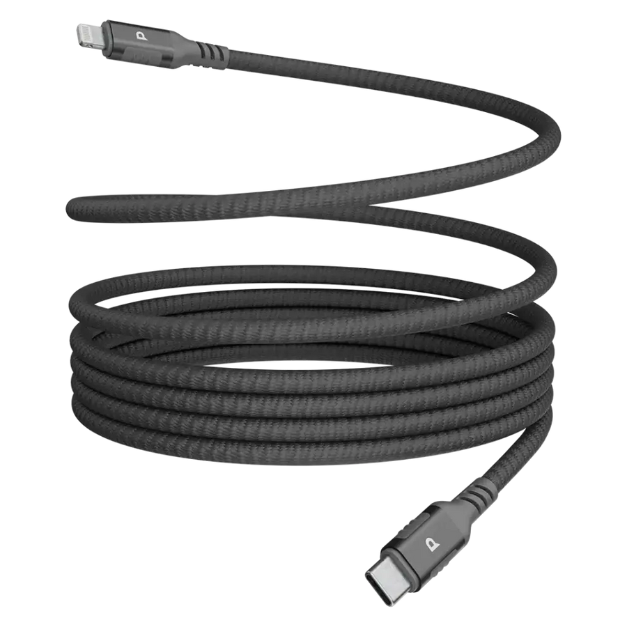 Powerology Malinka Weave Magnetic USB-C to Lightning Cable 1.2m – Gray