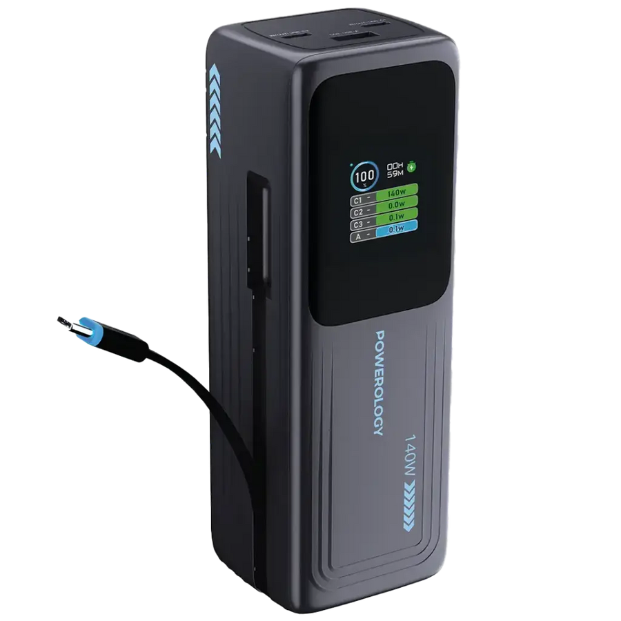Powerology Thunderamp 30000mAh 140W Power Bank – Gray