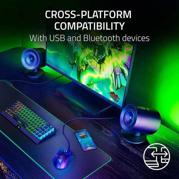 Razer Nommo V2 Full-Range 2.1 PC Gaming Speakers with Wired Subwoofer