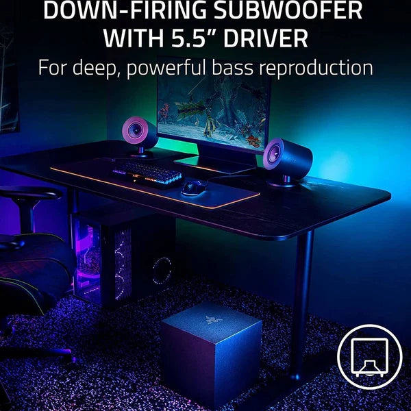 Razer Nommo V2 Full-Range 2.1 PC Gaming Speakers with Wired Subwoofer