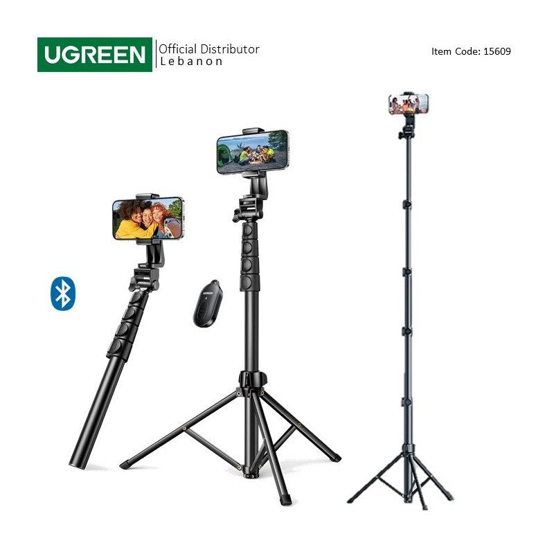 UGREEN 2-in-1 Selfie Stick & Tripod with Bluetooth Remote