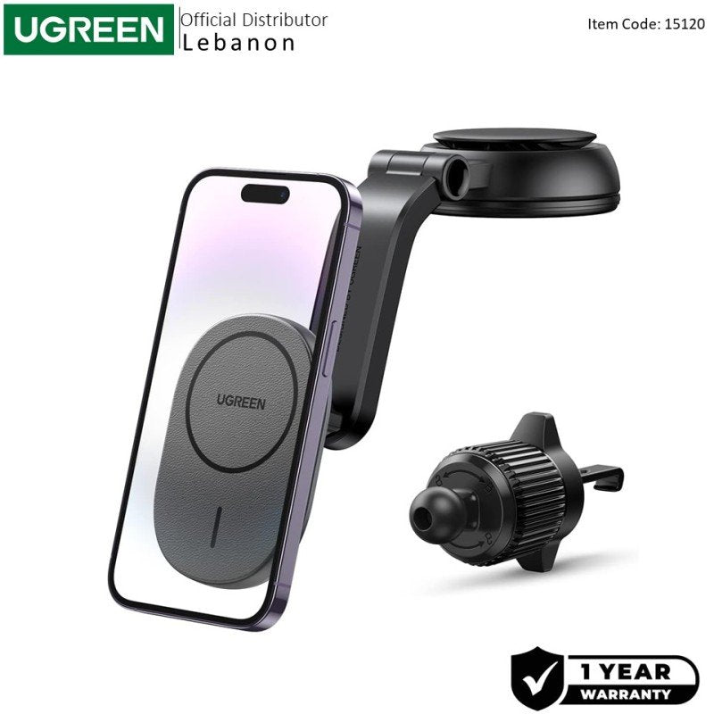 UGREEN 2-in-1 Magnetic Wireless Car Charger