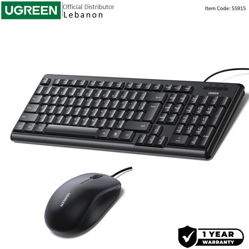 UGREEN Wired Eng/Arabic Keyboard & Mouse Combo - MK330