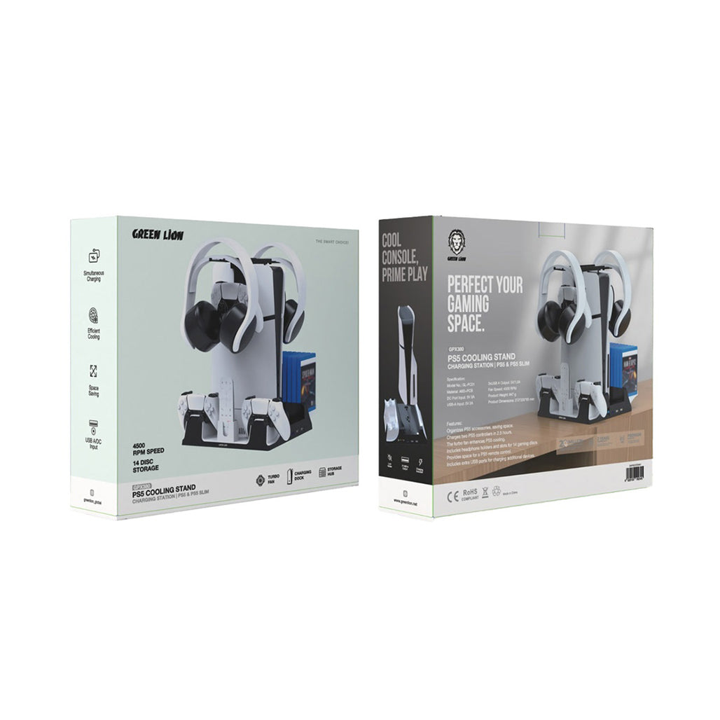 Green Lion PS5 Cooling Stand & Charging Station